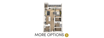 1 bedroom floor plan at apartments in Royal Oak, MI | Main Living Apartments in Royal Oak, MI