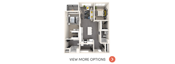2 bedroom floor plan at The Gem Apartments in Livonia, MI