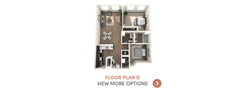A floor plan of a house with a kitchen, living room, and two bedrooms.