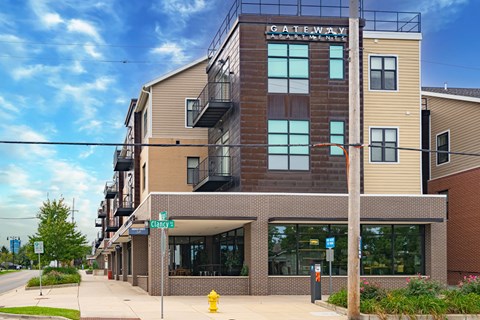 A building with a sign that says "Gateway" on it.