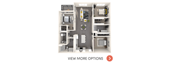3 bedroom floor plan at The Gem Apartments in Livonia, MI