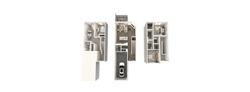 3 bedroom floor plan at Bayview of Traverse City, MI apartments