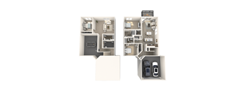 3 bedroom floor plan at Bayview of Traverse City, MI apartments