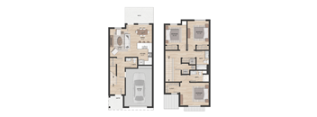 3 bedroom townhome floorplan in Hudsonville, MI | Elmwood Lake Apartments in Hudsonville MI