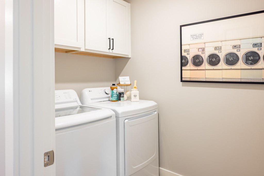 Washer Dryer in home at Okemos Grand Reserve | Apartments Townhomes and Homes for Rent in Okemos MI
