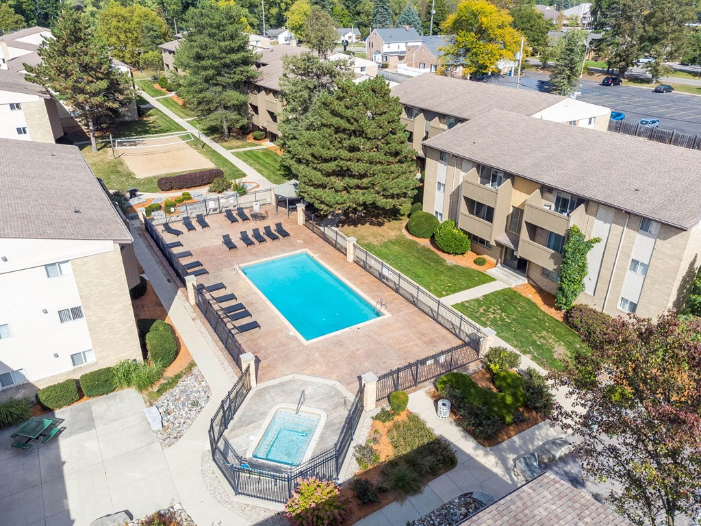Pool at Capitol Villa Apartments near Michigan State University in East Lansing, MI