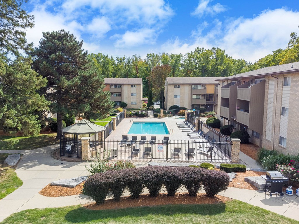 Pool at Capitol Villa Apartments near Michigan State University in East Lansing, MI