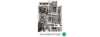 2 bedroom 2 bathroom floor plan at Americana Apartments in East Lansing near Michigan State University