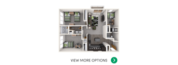 3 bedroom 2 bathroom floor plan at Americana Apartments in East Lansing near Michigan State University