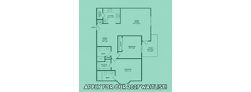 A floor plan of a house with a waitlist for 2027.
