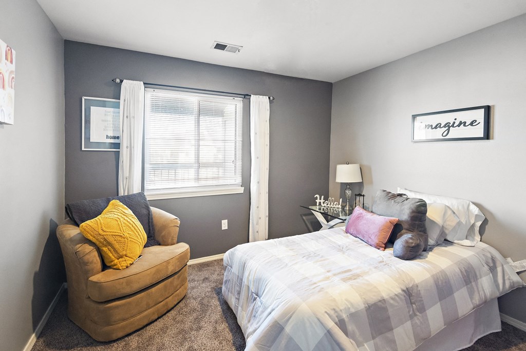 Bedroom at Arbor Glen Apartments in East Lansing, MI near Michigan State University.