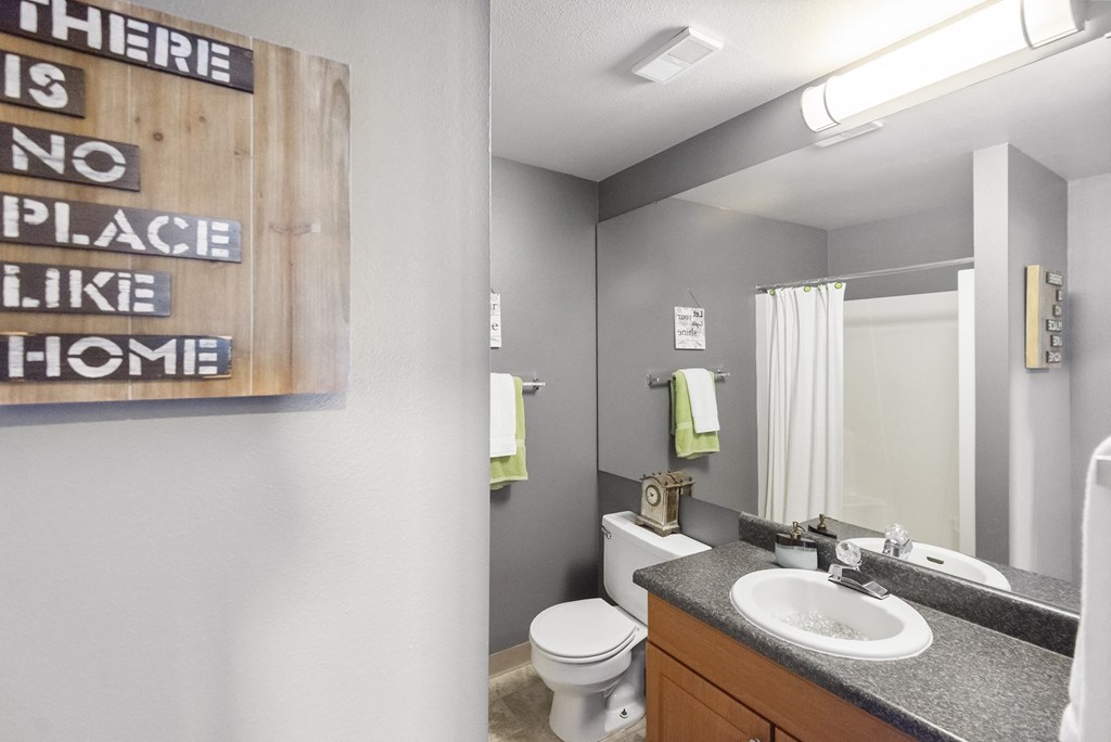 Bathroom at Arbor Glen Apartments in East Lansing, MI near Michigan State University.