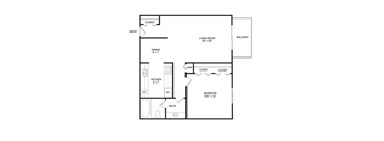 a floor plan of a bedroom apartment