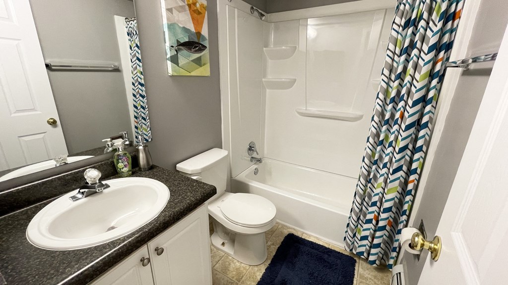 Spacious Bathroom in East Lansing Apartments near Michigan State University | Capitol Villa Apartments near MSU