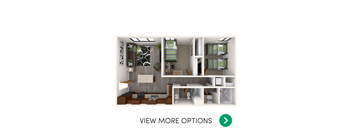 2 bedroom 1 bathroom floor plan at Cedar Village Apartments in East Lansing near Michigan State University