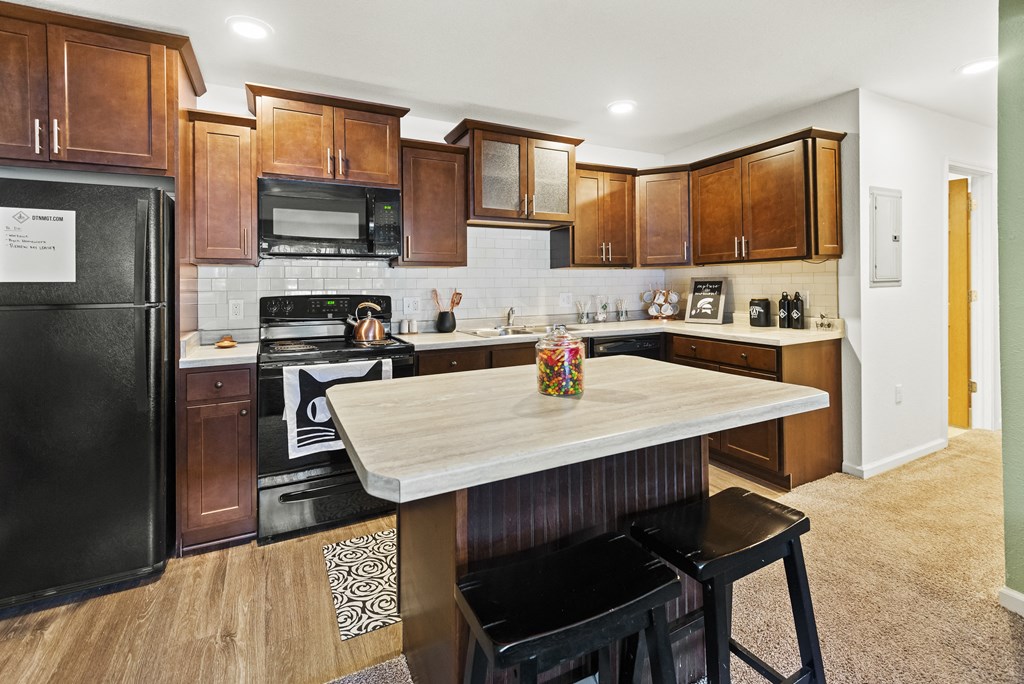 Kitchen at Cedar Village Apartments near Michigan State University in East Lansing, MI