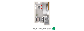 Studio apartment floor plan in East Lansing near Michigan State University