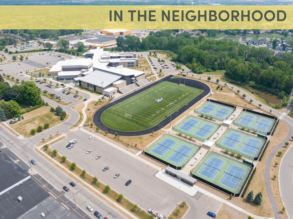 a rendering of the new football stadium at in the neighborhood