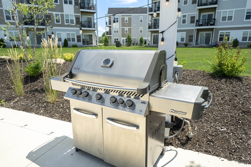 Grill stations available at Hudsonville, MI Apartments and Townehomes | Elmwood Lake Apartments in Hudsonville MI