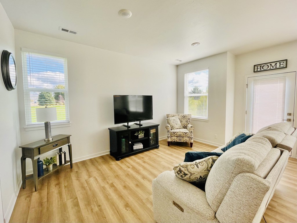 Living room in townhome at Elmwood Lake Apartments in Hudsonville MI