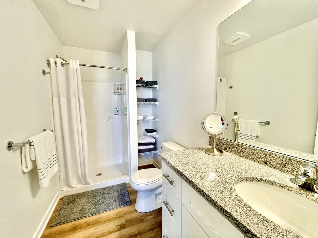 Bathroom in townhome at Elmwood Lake Apartments in Hudsonville MI