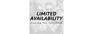 A promotional image for limited availability leasing for fall 2026.