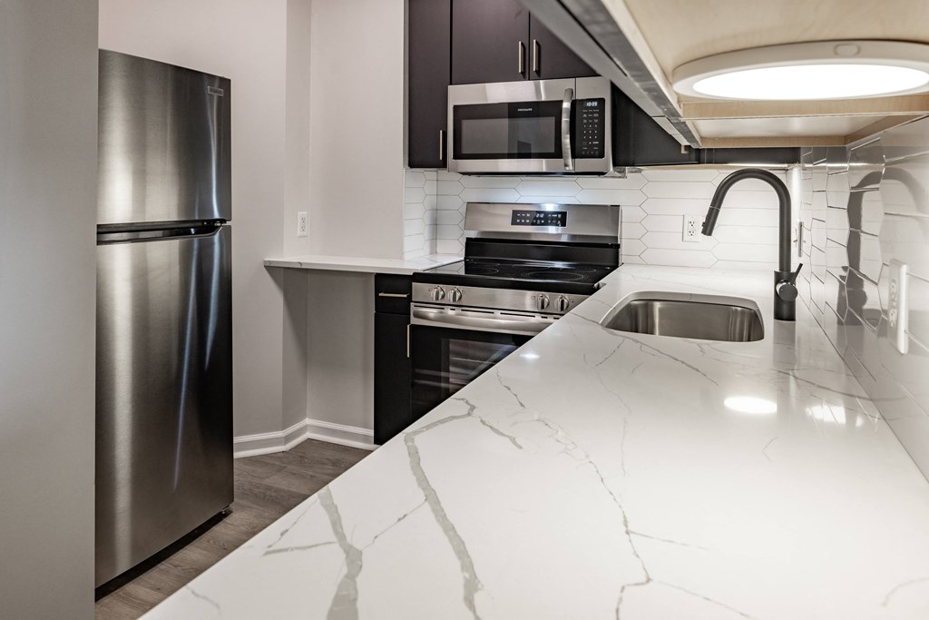 Kitchen at The Kales Building Apartments in Detroit, MI