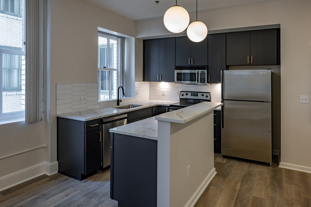 Kitchen at The Kales Building Apartments in Detroit, MI