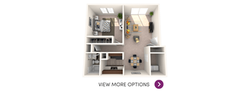 1 bedroom floor plan Knob Hill Apartments in Okemos, MI