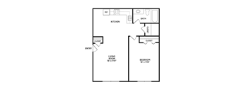 1 bedroom apartment floor plans in East Lansing, MI near Michigan State University | North Pointe