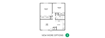 2 bedroom apartment floor plans in East Lansing, MI near Michigan State University | North Pointe