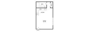 Studio apartment floor plans in East Lansing, MI near Michigan State University | North Pointe