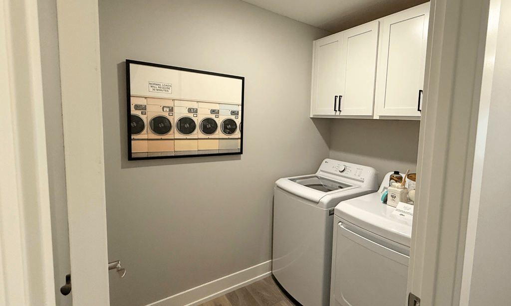 Washer Dryer in home at Okemos Grand Reserve | Apartments Townhomes and Homes for Rent in Okemos MI
