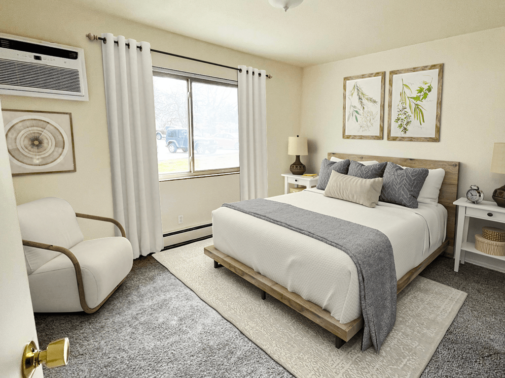 Bedroom at Okemos Village Apartments