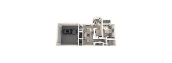 1 bedroom apartment in Novi, MI | Floor plan at River Oaks West Apartments in Novi, MI 48375