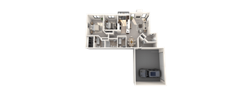 2 bedroom apartments in Novi, MI | Floor plan at River Oaks West Apartments in Novi, MI 48375