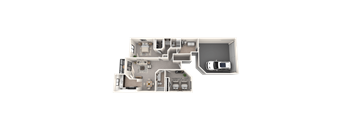 2 bedroom apartments in Novi, MI | Floor plan at River Oaks West Apartments in Novi, MI 48375