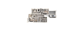 2 bedroom apartments in Novi, MI | Floor plan at River Oaks West Apartments in Novi, MI 48375