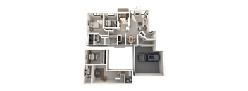 3 bedroom apartments in Novi, MI | Floor plan at River Oaks West Apartments in Novi, MI 48375