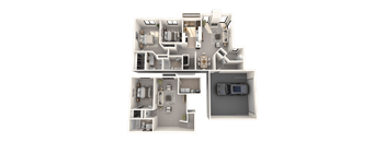 3 bedroom apartments in Novi, MI | Floor plan at River Oaks West Apartments in Novi, MI 48375