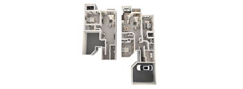 3 bedroom apartments in Novi, MI | Floor plan at River Oaks West Apartments in Novi, MI 48375