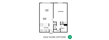 1 bedroom apartment floor plans in East Lansing, MI near Michigan State University | The Oaks