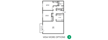 2 bedroom 1 bath floor plan at University Terrace Apartments in East Lansing near Michigan State University
