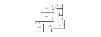 3 bedroom apartment floor plans in East Lansing, MI near Michigan State University | University Terrace