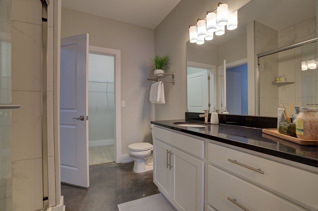 Bathroom at Vista at the Heights Apartments in Lansing, MI