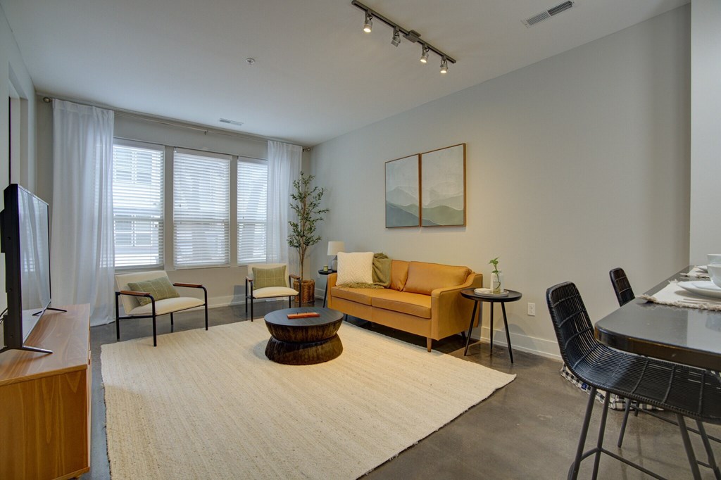 Living room at Vista at the Heights in Lansing, MI