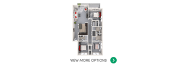 3 bedroom 3 bathroom floor plan at Waterbury Apartments in East Lansing near Michigan State University