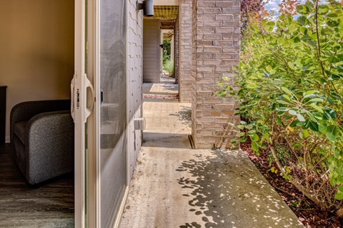 Patio at Waterbury Place Apartments in East Lansing near Michigan State University