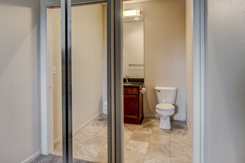 Bathroom at Waterbury Place Apartments in East Lansing near Michigan State University