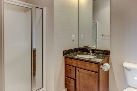 Bathroom at Waterbury Place Apartments in East Lansing near Michigan State University